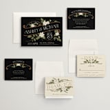 "Vintage Print" - Wedding Invitations in Licorice by GeekInk Design - Invitation Suite