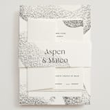 "Forever" - Wedding Invitations in Ink by Blustery August - Assembled with Belly Band