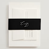 "graceful" - Wedding Invitations in Onyx by Jennifer Postorino - Assembled with Belly Band