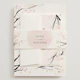 "Cherry Blossoms" - Wedding Invitations in Cherry Blossom by Stephanie Hawkes - Assembled with Belly Band