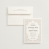 "Operatic" - Wedding Invitations in Cream by Paper Raven Co. - Invitation with Envelope