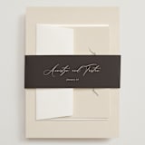 "Love Story" - Wedding Invitations in Mocha by Jennifer Postorino - Assembled with Belly Band