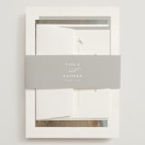 "Overlay" - Wedding Invitations in Dove by Meggy Masters - Assembled with Belly Band
