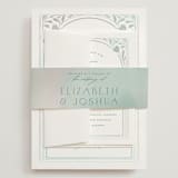 "Nouveau Frame" - Wedding Invitations in Seafoam by Ashley DeMeyere - Assembled with Belly Band