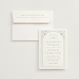 "Nouveau Frame" - Wedding Invitations in Seafoam by Ashley DeMeyere - Invitation with Envelope