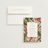 "Tropical Flowers" - Wedding Invitations in Sunrise by Jennifer Holbrook - Invitation with Envelope