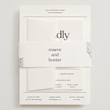 "Memo" - Wedding Invitations in Charcoal by Blustery August - Assembled with Belly Band