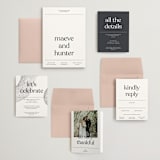 "Memo" - Wedding Invitations in Charcoal by Blustery August - Invitation Suite