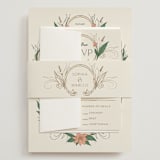 "Charming" - Wedding Invitations in Almond by GeekInk Design - Assembled with Belly Band