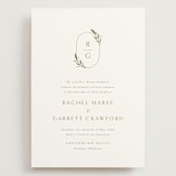 "Soft Sprigs" - Wedding Invitations in Champagne by Jennifer Postorino - Front