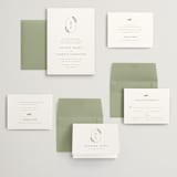 "Soft Sprigs" - Wedding Invitations in Champagne by Jennifer Postorino - Invitation Suite