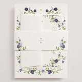 "Wildflower Trellis" - Wedding Invitations in Iris by Everett Paper Goods - Assembled with Belly Band