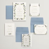 "Wildflower Trellis" - Wedding Invitations in Iris by Everett Paper Goods - Invitation Suite