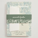 "Bloom" - Wedding Invitations in Waterfall by Kelly Watkins - Assembled with Belly Band