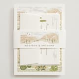 "Westward" - Wedding Invitations in Sandstone by Paper Sun Studio - Assembled with Belly Band