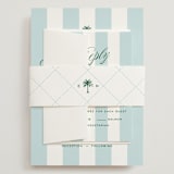 "Island Palm" - Wedding Invitations in Low Tide by Susan Zinader - Assembled with Belly Band