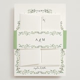 "Monogramed Arch" - Wedding Invitations in Mojito by Susan Moyal - Assembled with Belly Band