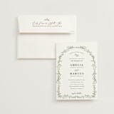 "Monogramed Arch" - Wedding Invitations in Mojito by Susan Moyal - Invitation with Envelope