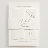 "Luxe script" - Wedding Invitations in Pearl by Hooray Creative - Assembled with Belly Band