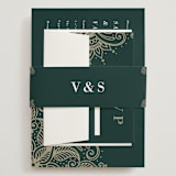 "Engraved Paisley" - Wedding Invitations in Cardamom by Oma N. Ramkhelawan - Assembled with Belly Band