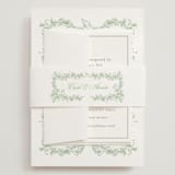 "Romantic Garden" - Wedding Invitations in Mint by Melinda Denison - Assembled with Belly Band