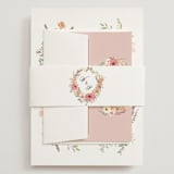 "Cherished" - Wedding Invitations in Sunset by Susan Moyal - Assembled with Belly Band