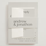 "Align" - Wedding Invitations in Linen by JoAnn Jinks - Assembled with Belly Band
