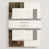 "Portrait" - Wedding Invitations in Platinum by Heather Schertzer - Assembled with Belly Band