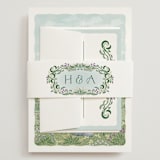 "Sierra" - Wedding Invitations in Spruce by Paper Sun Studio - Assembled with Belly Band