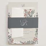 "Illuminated Storybook" - Wedding Invitations in Linen by Alethea and Ruth - Assembled with Belly Band