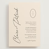 "Script and Monogram" - Wedding Invitations in Sand by Carolyn MacLaren - Front