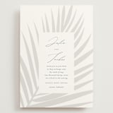 "Faded Palm" - Wedding Invitations in Mist by Lauren Chism - Front