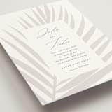 "Faded Palm" - Wedding Invitations in Mist by Lauren Chism - Detail