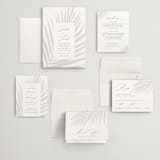 "Faded Palm" - Wedding Invitations in Mist by Lauren Chism - Invitation Suite