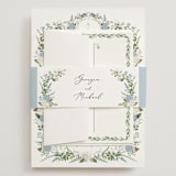 "Hydrangea Vine" - Wedding Invitations in Coastal by Susan Moyal - Assembled with Belly Band