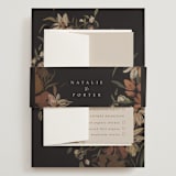 "Fall Garden Bouquet" - Wedding Invitations in Rust by Grace Kreinbrink - Assembled with Belly Band