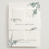 "Fresh Sage" - Wedding Invitations in Olive by Christie Kelly - Assembled with Belly Band