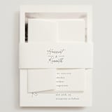 "Scripted Elegance" - Wedding Invitations in Linen by Ana de Sousa - Assembled with Belly Band
