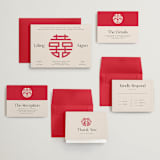 "Happy in Love" - Wedding Invitations in Cream by Inkblot Design - Invitation Suite