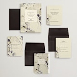 "Linen and Cloth" - Wedding Invitations in Almond by Peony Rose Design - Invitation Suite