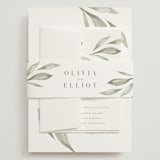 "Whispered Leaves" - Wedding Invitations in Leaf by Kristie Kern - Assembled with Belly Band