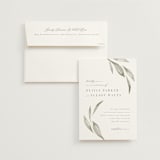 "Whispered Leaves" - Wedding Invitations in Leaf by Kristie Kern - Invitation with Envelope