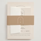 "Belle Rose" - Wedding Invitations in Buttercream by Claudia Orengo - Assembled with Belly Band