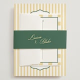 "Curved Frame" - Wedding Invitations in Citrine by Emily Betts - Assembled with Belly Band