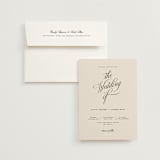 "Modern Romance" - Wedding Invitations in Almond by Eric Clegg - Invitation with Envelope