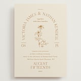 "Floral Type Arch" - Wedding Invitations in Cream by Baumbirdy - Front