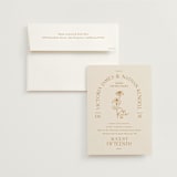 "Floral Type Arch" - Wedding Invitations in Cream by Baumbirdy - Invitation with Envelope