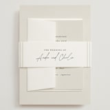 "Happily Ever After" - Wedding Invitations in Buff by Sara Hicks Malone - Assembled with Belly Band