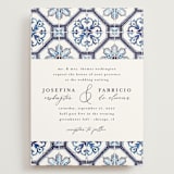 "watercolor azulejo" - Wedding Invitations in Azure by Anastasia Makarova - Front
