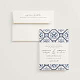 "watercolor azulejo" - Wedding Invitations in Azure by Anastasia Makarova - Invitation with Envelope